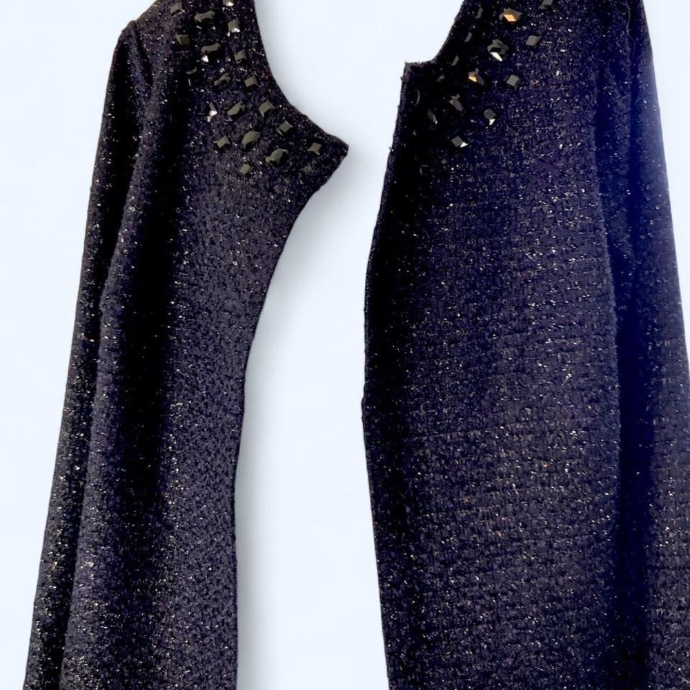 Blue shimmering blazer with beads. Size: 14 Fashion Bug